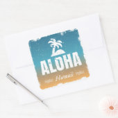Sticker Carré Retro Aloha Hawaii (Enveloppe)