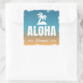Sticker Carré Retro Aloha Hawaii (Sac)