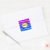 Sticker Carré Retro bubble color comic (Enveloppe)