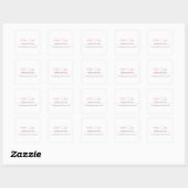 Sticker Carré Retro classique élégant Plain simple rouge blanc (Feuille)