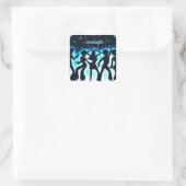 Sticker Carré Retro Dance Party Turquoise (Sac)