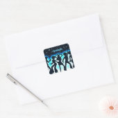 Sticker Carré Retro Dance Party Turquoise (Enveloppe)