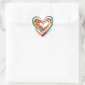 Sticker Carré Rétro en forme de coeur (Sac)