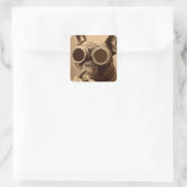 Sticker Carré Retro Frenchie Sepia (Sac)