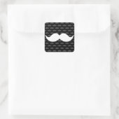 Sticker Carré Retro Funny Handlebar Mustache Moustache (Sac)