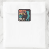 Sticker Carré Retro Golfer - Best Papa By Par (Sac)