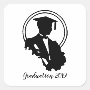 Sticker Carré Rétro Graduation 2019