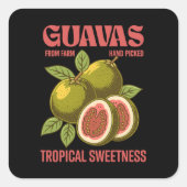 Sticker Carré Retro Guavas Fruit Commercial Graphisme Art Style (Devant)