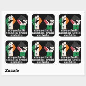 Sticker Carré Rétro Irlande Palestine Solidarité Première révolu (Feuille)