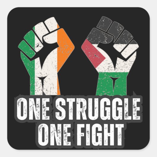 Sticker Carré Rétro Irlande Palestine Solidarité Première révolu (Devant)