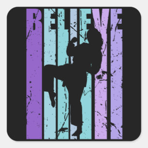 Sticker Carré Retro Judo Karate Arts martiaux femmes enfants fil