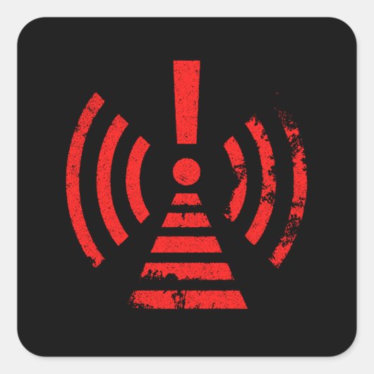 Sticker Carré Retro Keep Back Energy Warning Symbol (Devant)