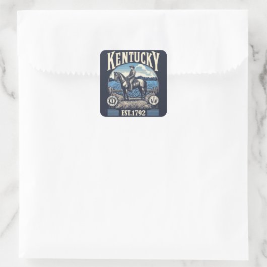 Sticker Carré Retro Kentucky (Sac)