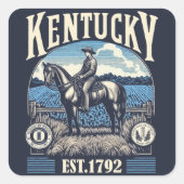 Sticker Carré Retro Kentucky (Devant)