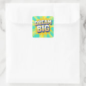 Sticker Carré Retro lettering dream big text (Sac)