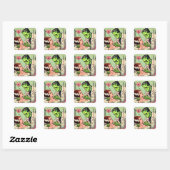 Sticker Carré Retro Monster Love Comics (Feuille)