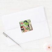 Sticker Carré Retro Monster Love Comics (Enveloppe)
