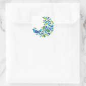 Sticker Carré Rétro Peacock (Sac)