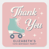 Sticker Carré Retro Roller Skating Girls Anniversaire (Devant)