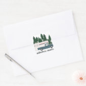 Sticker Carré Retro RV Camper RV Aventure RV (Enveloppe)