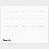 Sticker Carré Retro Style Elegant Plain White Calligraphy Name (Feuille)