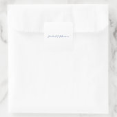 Sticker Carré Retro Style Elegant Plain White Calligraphy Name (Sac)