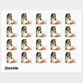Sticker Carré Rétro vintage (Feuille)