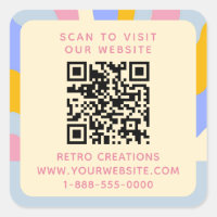 Retro Vintage Rays Code QR Abstrait Business
