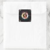 Sticker Carré Retro Vinyl Record Mariage PHOTO ENREGISTRER LA DA (Sac)
