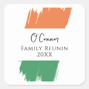 Sticker Carré Réunion de famille portant le nom de famille irlan