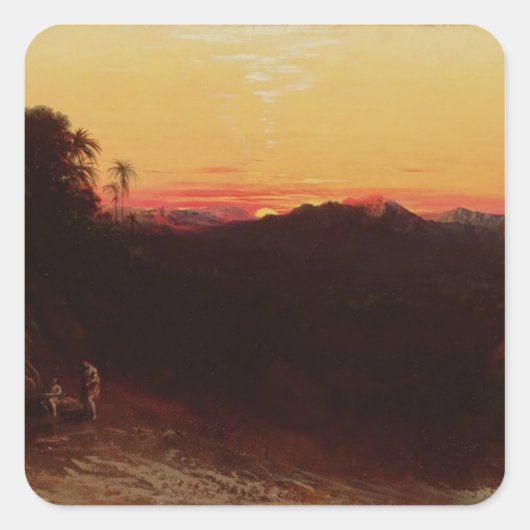 Sticker Carré Réunion de Jacob et Esau (Devant)