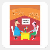 Sticker Carré Réunion des consultants en gestion (Devant)