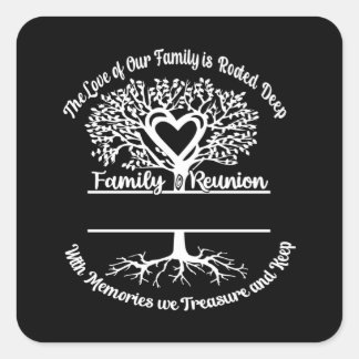 Sticker Carré Réunion Familiale L'Amour De Notre Famille