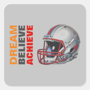 Sticker Carré Rêve de motivation Croire en la réussite Football