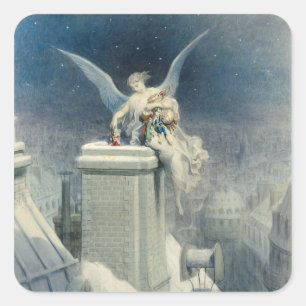 Sticker Carré Réveillon de Noël