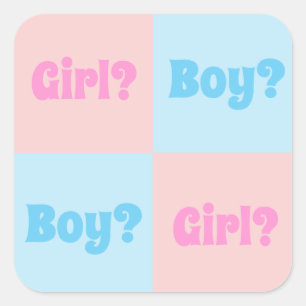 Sticker Carré Révélation de genre de garçon ou de fille