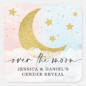 Sticker Carré Révélation de genre sur la lune (Devant)