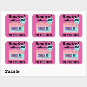 Sticker Carré Revenez aux années 80