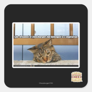 Sticker Carré Rêver de cheesburgers