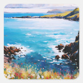 Sticker Carré Rêves de marée et brises de prairie (Devant)