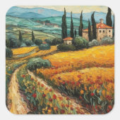 Sticker Carré Rêves toscans dorés (Devant)