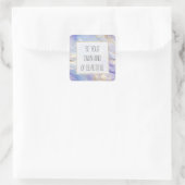 Sticker Carré Rêveur bleu violet brume perle or (Sac)