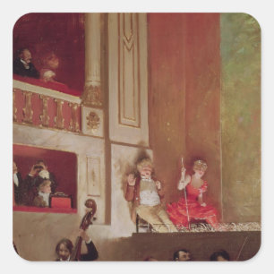 Sticker Carré Revue au DES Varietes, c.1885 de théâtre