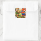 Sticker Carré Rex and hoot happy Easter Square envelope seal (Sac)