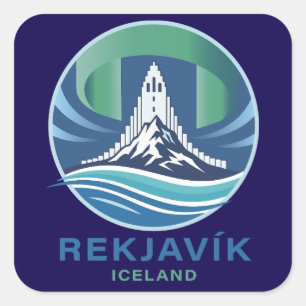 Sticker Carré Reykjavik Islande Europe