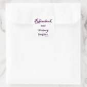 Sticker Carré Rhinebeck, mon histoire commence ici. (Sac)