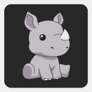 Sticker Carré Rhinoceros Cadeaux Enfants Rhino Cadeaux Rhinocero