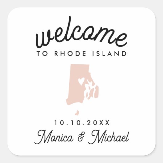 Sticker Carré RHODE ISLAND Destination Mariage N'IMPORTE QUELLE (Devant)