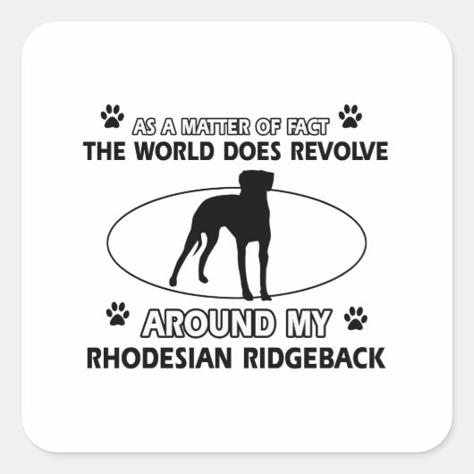 STICKER CARRÉ RHODESIAN RIDGEBACK (Devant)