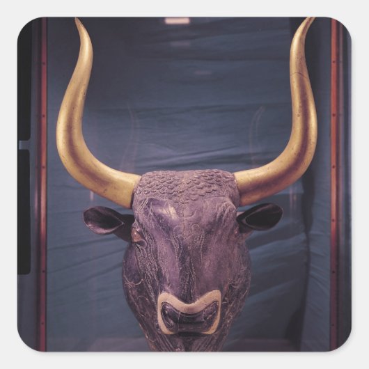 Sticker Carré Rhyton en forme de tête de taureau, (Devant)